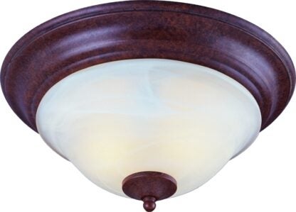 Boston Harbor BRT-ATE1012-RB3L Two Light Flush Mount Ceiling Fixture, 120 V, 60 W, 2-Lamp, A19 or CFL Lamp