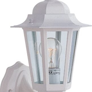 Boston Harbor AL8041-WH3L Outdoor Wall Lantern, 120 V, 60 W, A19 or CFL Lamp, Aluminum Fixture, White