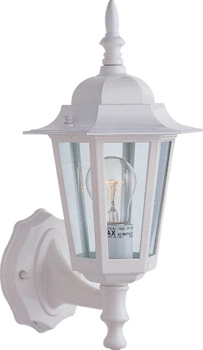 Boston Harbor AL8041-WH3L Outdoor Wall Lantern, 120 V, 60 W, A19 or CFL Lamp, Aluminum Fixture, White