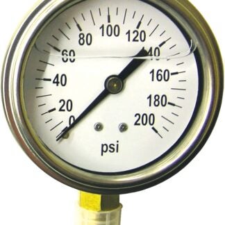 Green Leaf LG 200 1 PK Pressure Gauge, Liquid Filled