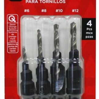 Task T69004 Screw Pilot Drill Bit Set, 4-Piece, Carbon Steel