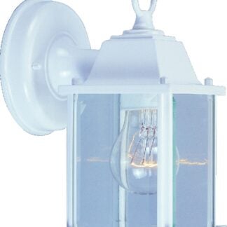 Boston Harbor AL1037-4-3L Outdoor Wall Lantern, 120 V, 60 W, A19 or CFL Lamp, Aluminum Fixture, White