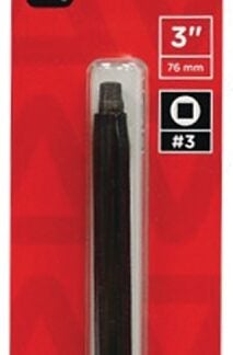 TASK T67713 Screwdriver Bit, #3 Drive, 3 in L, Hardened Tool Steel