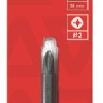 Task T67022 Screwdriver Bit, #2 Drive, Phillips Drive, 2 in L, S2 Steel, 1/PK