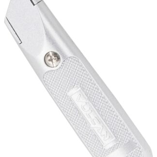 Vulcan 38061 Utility Knife, 2-7/8 in L Blade, 1-1/4 in W Blade, Aluminum Handle, Silver Handle