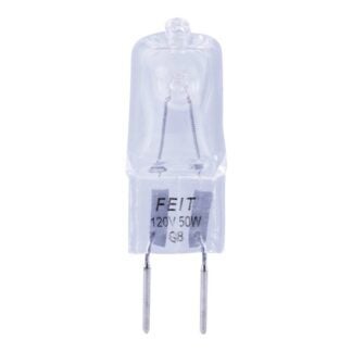 Feit Electric BPQ50/G8/CAN Halogen Bulb, 50 W, G8 Lamp Base, JCD T4 Lamp, 3000 K Color Temp, 2000 hr Average Life Sells in Quantity of 6