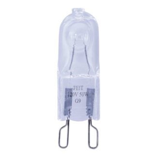 Feit Electric BPQ50/G9/CAN Halogen Bulb, 50 W, G9 Lamp Base, JCD T4 Lamp, 3000 K Color Temp, 2000 hr Average Life Sells in Quantity of 6