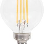 Sylvania 40784 Natural LED Bulb, Decorative, G16.5 Lamp, 40 W Equivalent, E12 Lamp Base, Dimmable, Clear