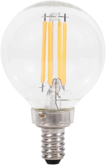 Sylvania 40853 Natural LED Bulb, Decorative, G16.5 Lamp, 60 W Equivalent, E12 Lamp Base, Dimmable, Clear, Daylight