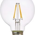 Sylvania 40764 Natural LED Bulb, Globe, G25 Lamp, 40 W Equivalent, E26 Lamp Base, Dimmable, Clear, Soft White Light