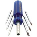 Picquic SUPER 8 Plus 98880 Multi-Bit Screwdriver, #1, #2, #3 Robertson, #1, #2 Phillips, 3/16 in, 1/4 in Slotted Drive