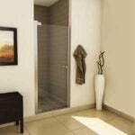 Maax 105418-900-084-99 Shower Door, Clear Glass, Frameless Frame, Aluminum Frame