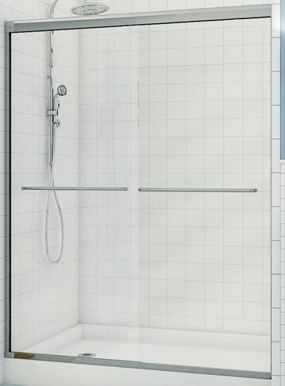 MAAX Aura 135663-900-084-000 Shower Door, 18-1/2 to 22-1/2 in W Opening, 67-7/8 in H Opening, Semi-Frameless Frame