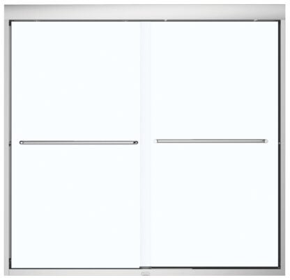 MAAX Aura 135661-900-084000 Bathtub Door, Semi Frame, Clear Glass, Bypass/Sliding Door, 1/4 in Glass