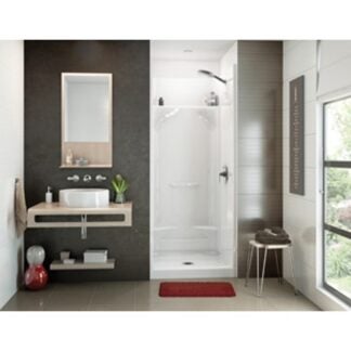 Maax Essence Series 148018-000-002-29 Shower Stall, 31-7/8 in L, 32 in W, 76 in H, Fiberglass, Alcove Installation