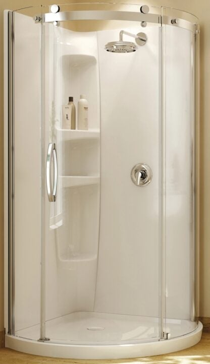 MAAX 105753-000-001-00 Olympia Shower Panel, 36 in W, 78 in H, Acrylic, White, Corner Mounting