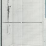 MAAX Aura 135665-900-084000 Shower Door, Clear Glass, Tempered Glass, Semi Frame, 2-Panel, Glass, 1/4 in Glass