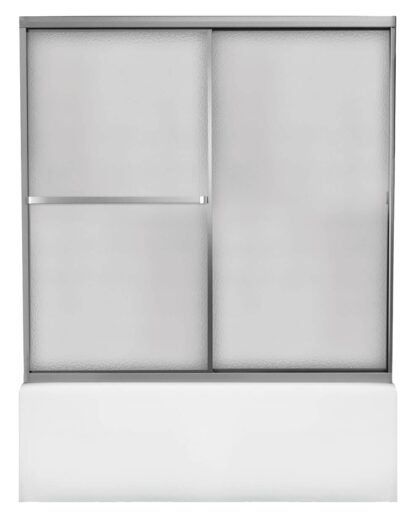 Maax 105409-965-170-000 Mika Sliding Tub Door, Framed Frame, Hammered Glass, Bypass Door