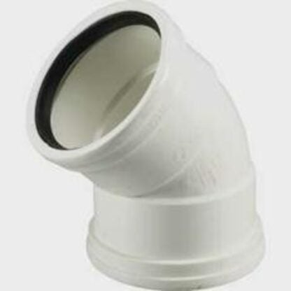 IPEX 043504 Pipe Elbow, 4 in, Hub, 45 deg Angle, PVC, White