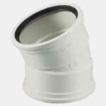 IPEX 43964 Pipe Elbow, 4 in, Hub, 22.5 deg Angle, PVC, White