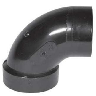 IPEX 027233 Pipe Elbow, 3 in, Hub x Spigot, 90 deg Angle, ABS, SCH 40 Schedule