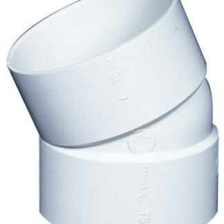 IPEX 040964 Sewer and Drain Pipe Elbow, 4 in, Hub, 22.5 deg Angle, PVC