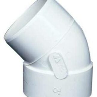 IPEX 040402 Pipe Elbow, 3 in, Hub x Spigot, 45 deg Angle, PVC