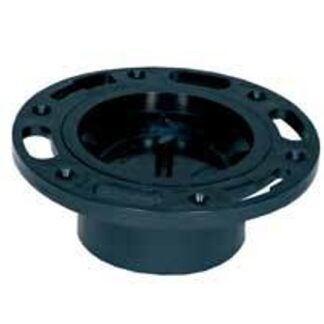 IPEX 027588 Adjustable Closet Flange, 4 x 3 in Connection, Hub, ABS, Black