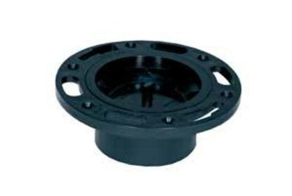 IPEX 027588 Adjustable Closet Flange, 4 x 3 in Connection, Hub, ABS, Black