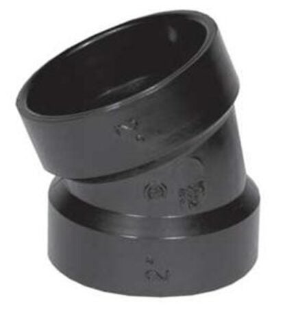 IPEX Drainway Series 027250 Pipe Elbow, 1-1/4 in, Hub, 22.5 deg Angle, ABS, SCH 40 Schedule