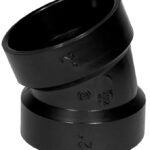 IPEX 027251 Pipe Elbow, 1-1/2 in, Hub, 22.5 deg Angle, ABS, SCH 40 Schedule