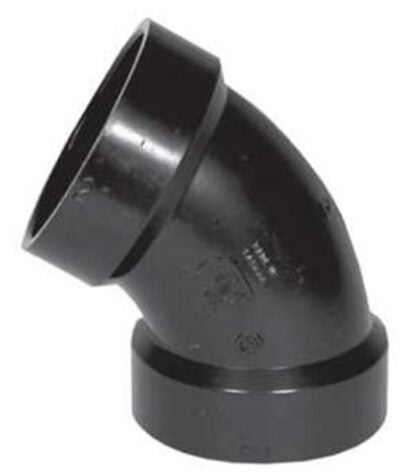 IPEX 027262 Pipe Elbow, 2 in, Hub, 60 deg Angle, ABS, SCH 40 Schedule