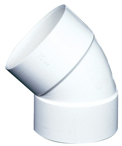 IPEX 040504 Sewer and Drain Pipe Elbow, 4 in, Hub, 45 deg Angle, PVC