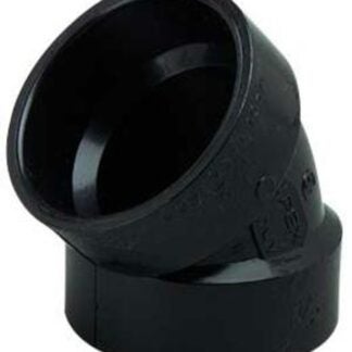 IPEX Drainway Series 027240 Pipe Elbow, 1-1/4 in, Hub, 45 deg Angle, ABS, Black