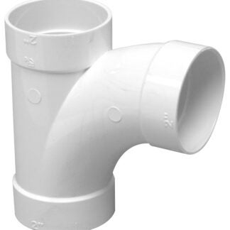 IPEX 201007 Sweep Pipe Tee, 2 in, Socket, PVC, White