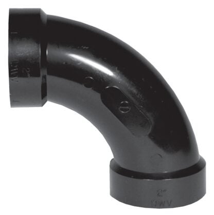 IPEX 027157 Pipe Elbow, 2 in, Hub, 90 deg Angle, ABS, SCH 40 Schedule