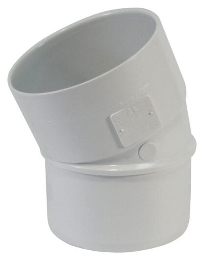 IPEX 040864 Pipe Elbow, 4 in, Spigot x Hub, 22.5 deg Angle, PVC