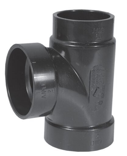 IPEX 027057 Sanitary Pipe Tee, 2 x 1-1/2 x 2 in, Hub, ABS