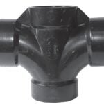 IPEX 027095 Double Sanitary Pipe Tee, 4 in, Hub, ABS