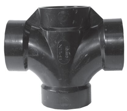 IPEX 027095 Double Sanitary Pipe Tee, 4 in, Hub, ABS