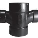 IPEX 027100 Double Sanitary Pipe Tee, 3 x 2 in, Hub, ABS