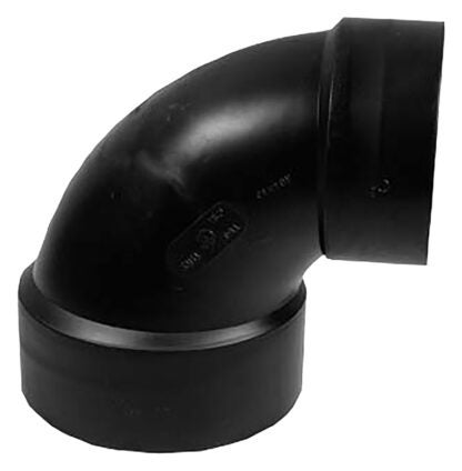 IPEX 027127 Reducing Pipe Elbow, 4 x 3 in, Hub, 90 deg Angle, ABS, SCH 40 Schedule