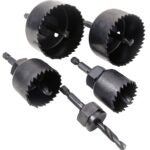 Vulcan 988091OR Hole Saw Set with Arbor-Hanger, HCS, Black