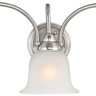 Boston Harbor LYB130928-3VL-BN Vanity Light Fixture, 60 W, 3-Lamp, A19 or CFL Lamp, Steel Fixture