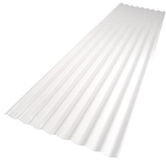 Palruf 101336 Corrugated Roofing Panel, 8 ft L, 26 in W, PVC, White Sells in Quantity of 10