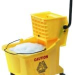 Rubbermaid FG758088YEL Side Press Mop Bucket, 35 qt Capacity, Plastic Bucket/Pail, Plastic Wringer, Yellow