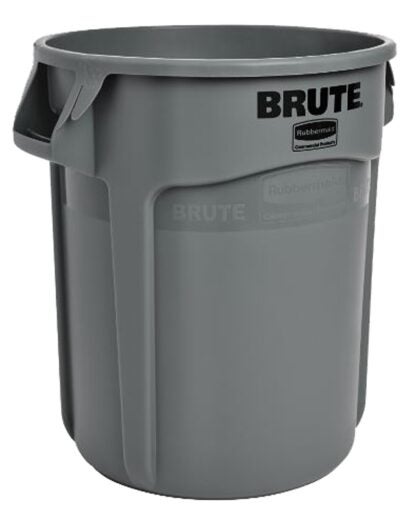 Rubbermaid Brute FG262000GRAY Trash Can, 20 gal Capacity, Plastic, Gray