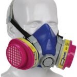 Safety Works SWX00320 Multi-Purpose Half Mask Respirator, M Mask, 99.97 % Filter Efficiency, Blue