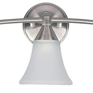 Canarm IVL221A03BPT Vanity Light, 100 W, 3-Lamp, A Lamp, Steel Fixture, Brushed Pewter Fixture