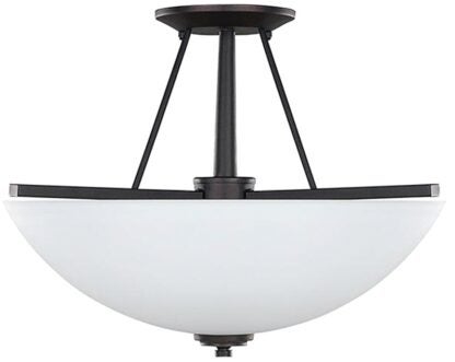 Canarm New Yorker Series ISF256A03ORB Semi-Flush Bowl Ceiling Fixture, 120 V, 300 W, 3-Lamp, Type A Lamp, Steel Fixture